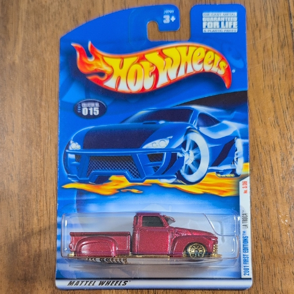 Hot Wheels 2001 First Editions La Troca Collector No. 015 Card In Mint Condition